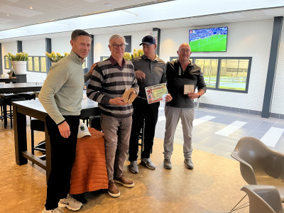 Dagwinnaars vlnr Martin de Ridder, Peter Beijers (2e) Jeroen Plomp (1e)  en Jan de Koning (3e)